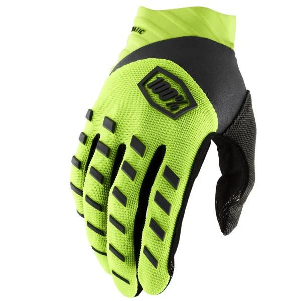 100% Airmatic Kids Gloves Fluo Yellow Black
