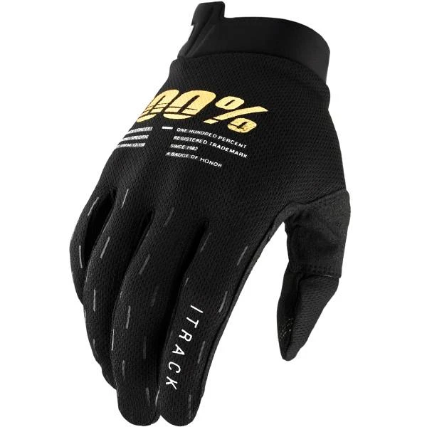 100% ITrack Kids Black Motocross Gloves