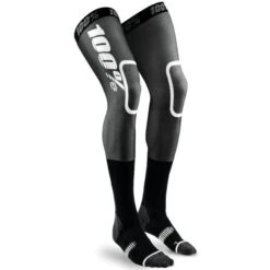 100% Rev Knee Brace Moto Black White Socks