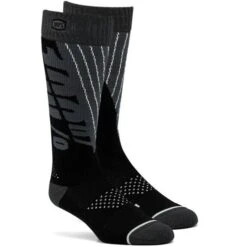 100% Torque Comfort Moto Black Steel Grey Socks