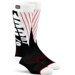 100% Torque Comfort Moto Black White Socks