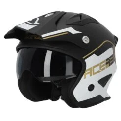Acerbis Jet Aria Black White Gold Trials Helmet