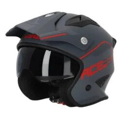 Acerbis Jet Aria Red Grey Trials Helmet