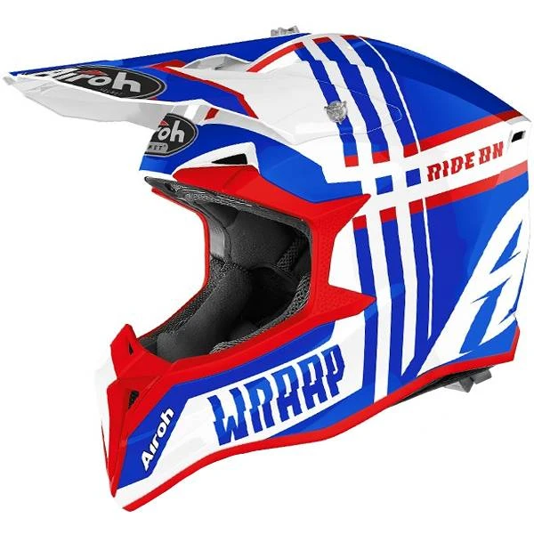 Airoh Wraap Broken Blue Red Gloss Helmet