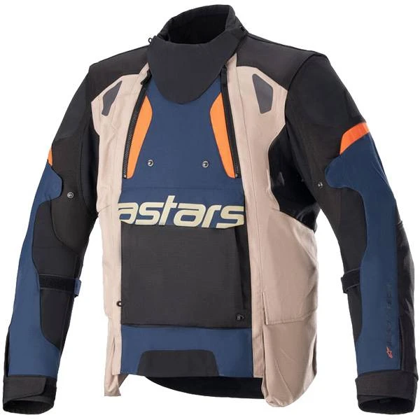 Alpinestars Halo Drystar Dark Blue Dark Khaki Flame Orange Enduro Jacket