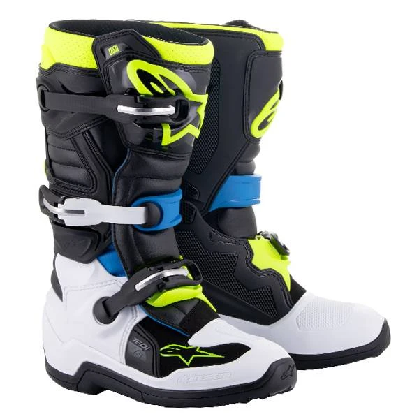 Alpinestars Kids Boots Tech 7S Black Enamel Blue Yellow Fluo