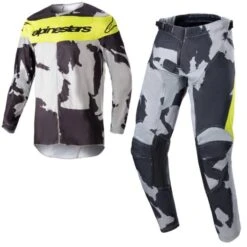 Alpinestars Kids Racer Tactical Cast Grey Camo Yellow Fluo Kit Combo