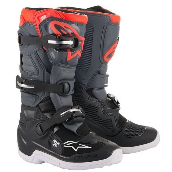 Alpinestars Kids Tech 7S Black Grey Red Fluo Boots