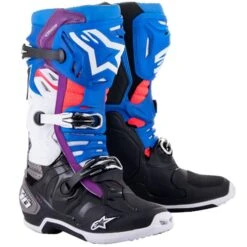 Alpinestars Tech 10 Supervented Black Enamel Blue Purple White Boots