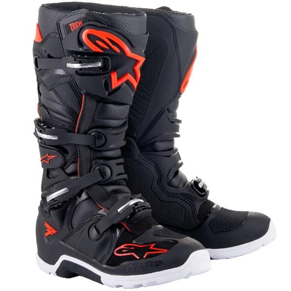 Alpinestars Tech 7 Enduro Boots Black Red Fluo