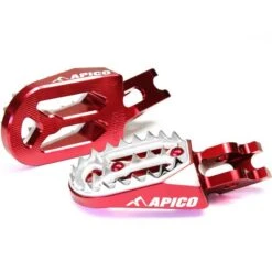 Apico Pro Bite Anodised Wide Foot Pegs - Beta Red