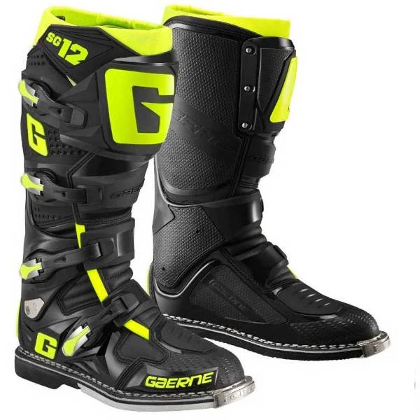 Gaerne SG12 Black Yellow Flou Motocross Boots