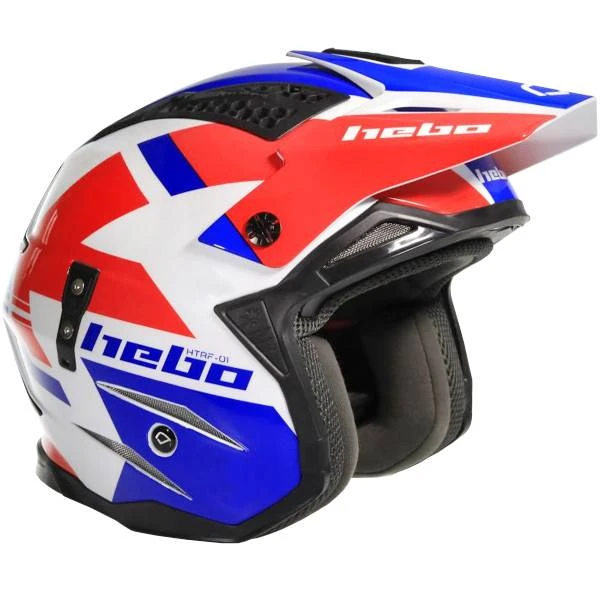 Hebo Zone 4 Fibre Balance Blue Red White Trials Helmet