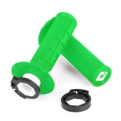 ODI Half-Waffle Lock On Flo Green Motocross Grips