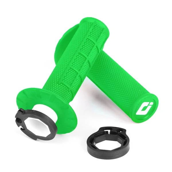 ODI Half-Waffle Lock On Flo Green Motocross Grips