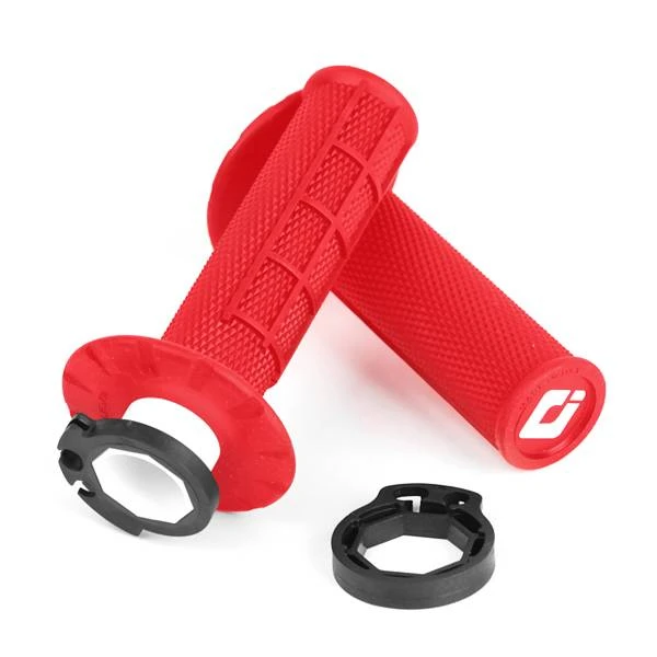 ODI Half-Waffle Lock On Red Motocross Grips