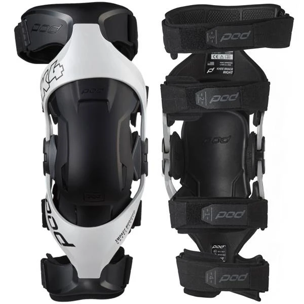 POD MX K4 2.0 White Knee Brace - Pair