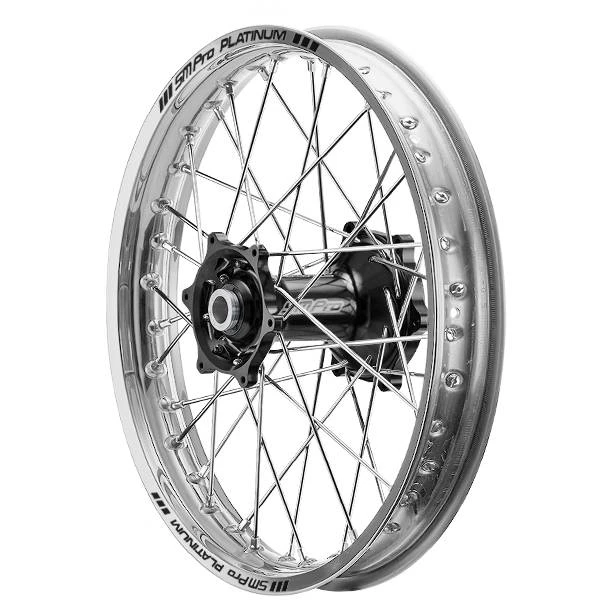 SM Pro Platinum Motocross Rear Wheel - Husqvarna Black Silver Silver