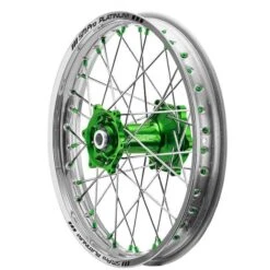 SM Pro Platinum Motocross Rear Wheel - Kawasaki Green Silver Green