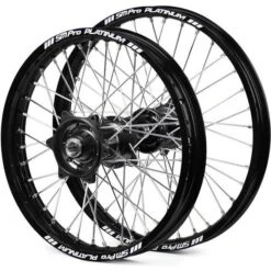 SM Pro Platinum Motocross Wheel Set - Gas Gas Black Black Silver