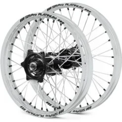 SM Pro Platinum Motocross Wheel Set - Gas Gas Black Silver Black