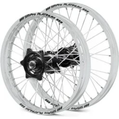 SM Pro Platinum Motocross Wheel Set - Husqvarna Black Silver Silver