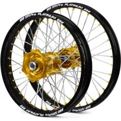 SM Pro Platinum Motocross Wheel Set - Suzuki Gold Black Gold