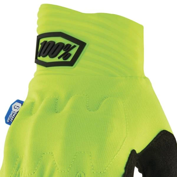 100% Cognito Smart Shock Fluo Yellow Gloves - Image 2