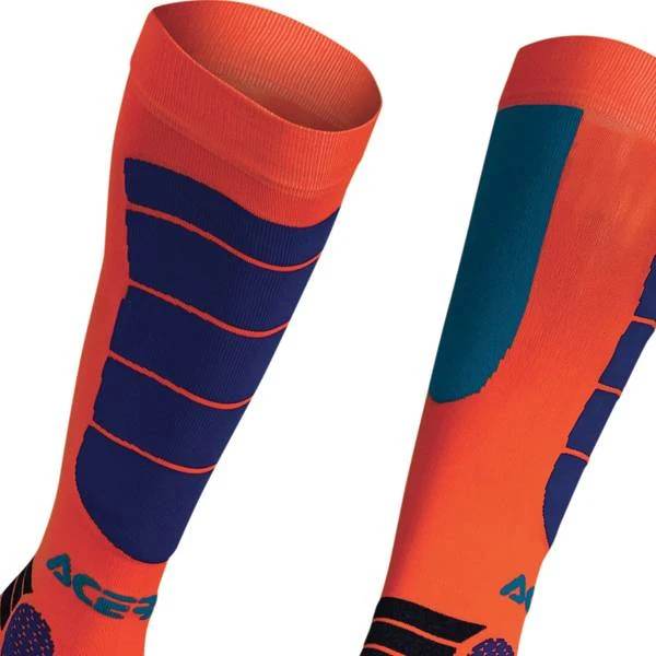 Acerbis Kids Impact Fluo Orange Blue Motocross Socks - Image 2