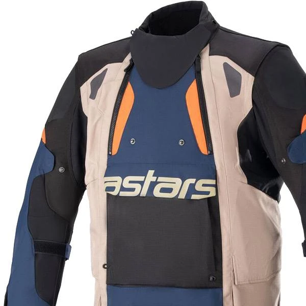Alpinestars Halo Drystar Dark Blue Dark Khaki Flame Orange Enduro Jacket - Image 2