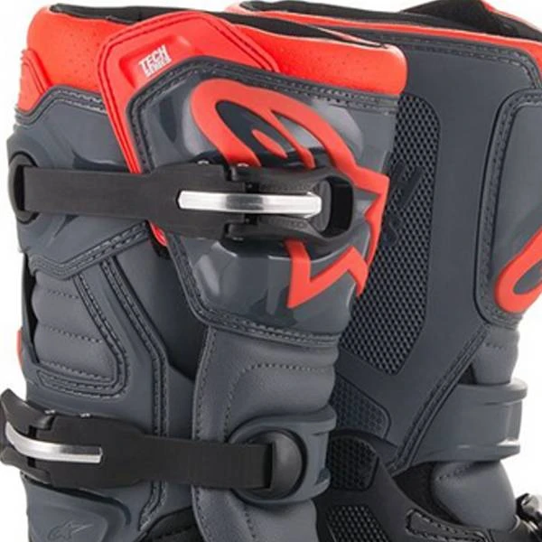 Alpinestars Kids Tech 7S Black Grey Red Fluo Boots - Image 2