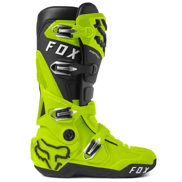 Fox Racing Fluo Yellow Instinct 2.0 Motocross Boots - Image 2