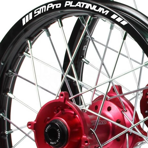 SM Pro Platinum Motocross Rear Wheel - Suzuki Red Black Red - Image 2