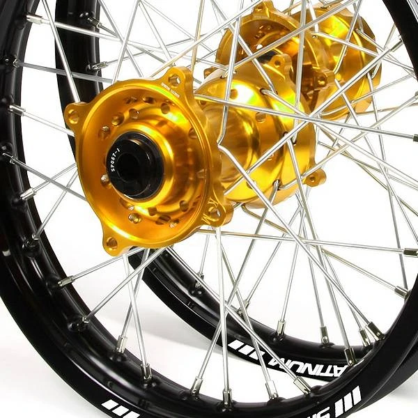 SM Pro Platinum Motocross Wheel Set - Kawasaki Gold Black Gold - Image 2