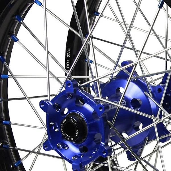 SM Pro Platinum Motocross Wheel Set - Yamaha Blue Silver Blue - Image 2