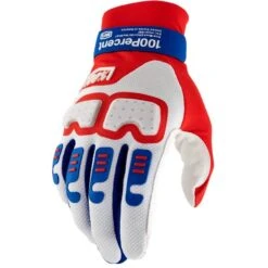 100% Langdale Red White Blue Motocross Gloves