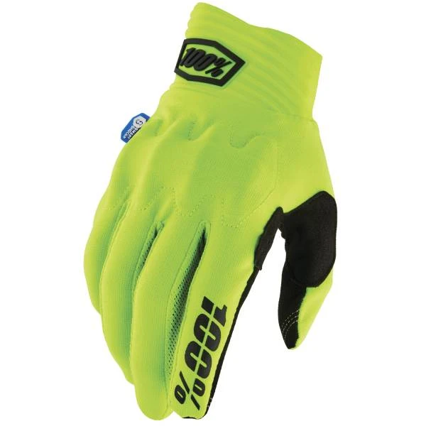 100% Cognito Smart Shock Fluo Yellow Gloves - Image 3