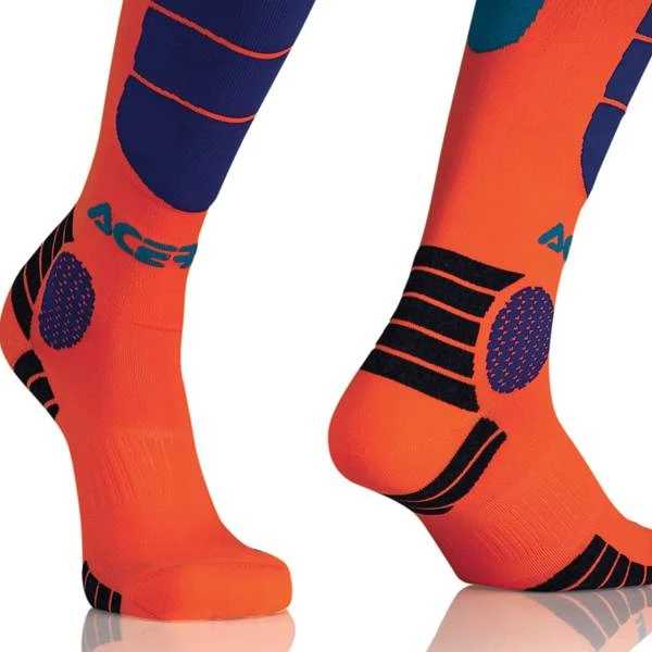Acerbis Kids Impact Fluo Orange Blue Motocross Socks - Image 3
