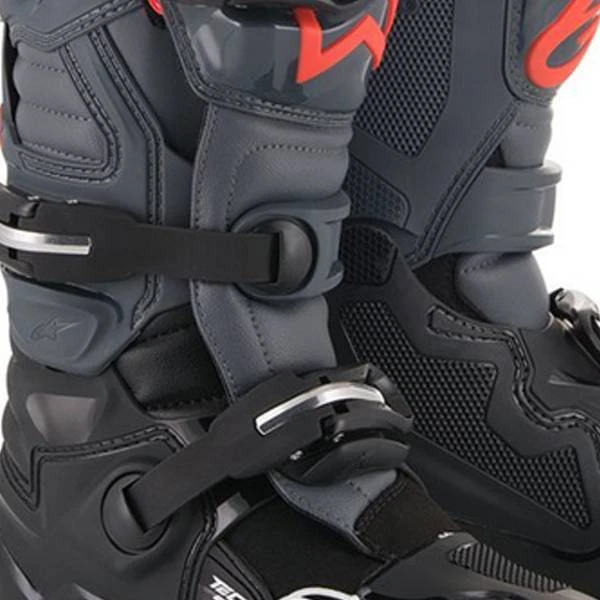 Alpinestars Kids Tech 7S Black Grey Red Fluo Boots - Image 3