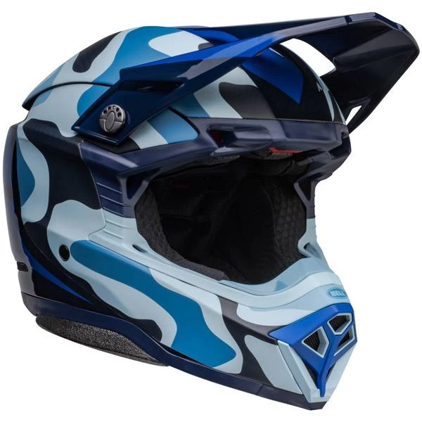 Bell Moto 10 Spherical Ferrandis Matte Gloss Dark Blue Light Blue Helmet - Image 3