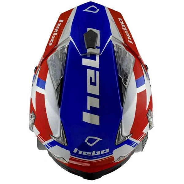 Hebo Zone 4 Fibre Balance Blue Red White Trials Helmet - Image 3