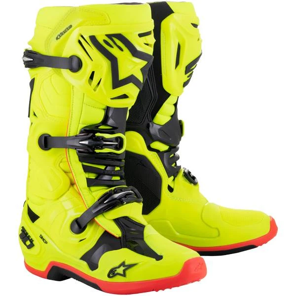 Alpinestars Tech 10 Yellow Fluo Black Red Fluo Boots
