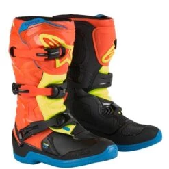 Alpinestars Youth Boots Tech 3S - Orange Fluo Enamel Blue Yellow Fluo