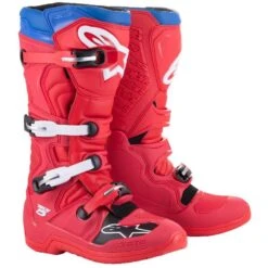 Alpinestars Tech 5 Bright Red Dark Red Alpine Blue Boots