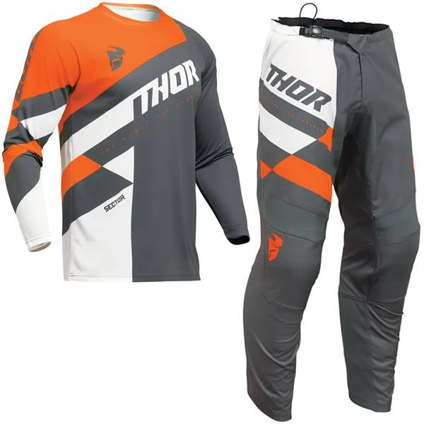 Thor Kids Sector Checker Charcoal Orange Kit Combo