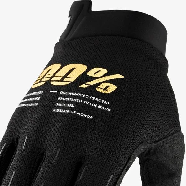 100% ITrack Kids Black Motocross Gloves - Image 4