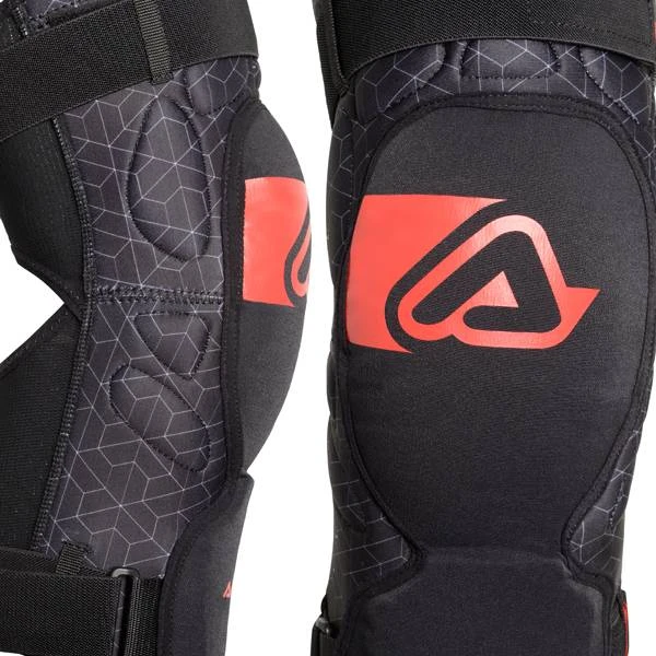 Acerbis 3.0 Soft Black Red Knee Guards - Image 4