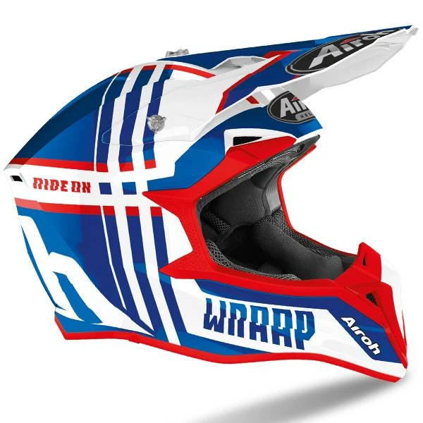 Airoh Wraap Broken Blue Red Gloss Helmet - Image 4