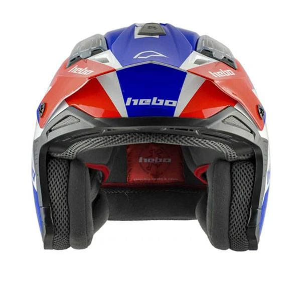 Hebo Zone 4 Fibre Balance Blue Red White Trials Helmet - Image 4