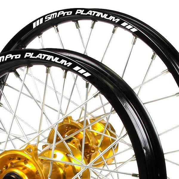 SM Pro Platinum Motocross Rear Wheel - Kawasaki Gold Silver Gold - Image 4